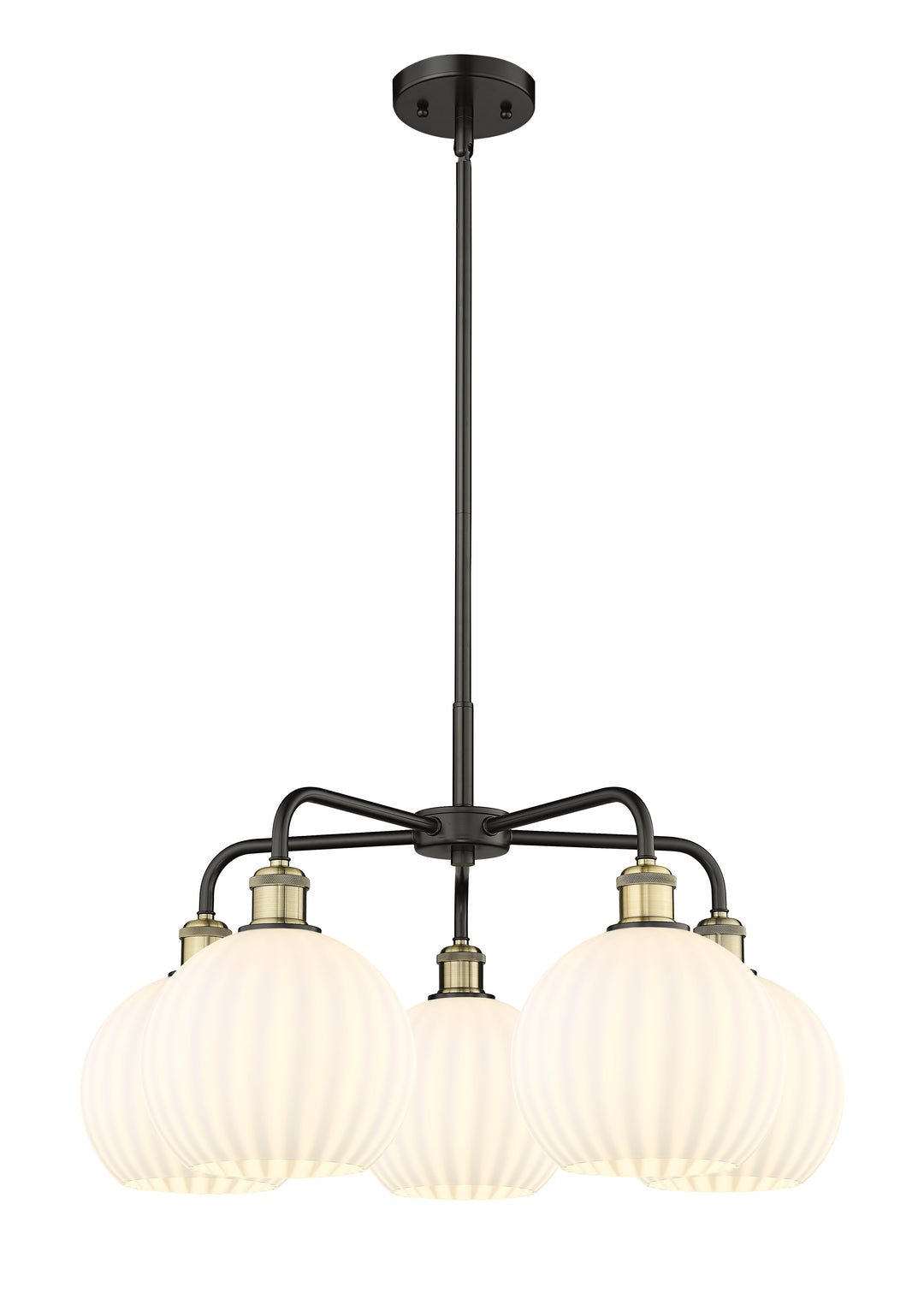 Innovations Lighting White Venetian 8" Chandelier - Black Antique Brass