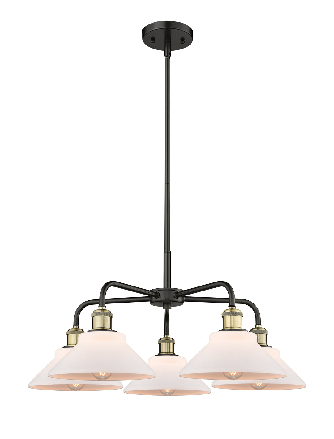 Innovations Lighting Orwell 9" Chandelier - Black Antique Brass Chandeliers Innovations Lighting Matte White ; Glass Type: White  