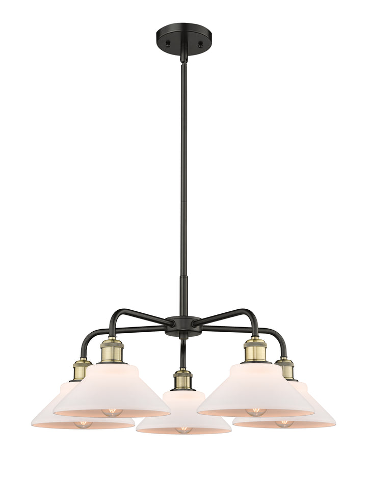 Innovations Lighting Orwell 9" Chandelier - Black Antique Brass Chandeliers Innovations Lighting Matte White ; Glass Type: White  