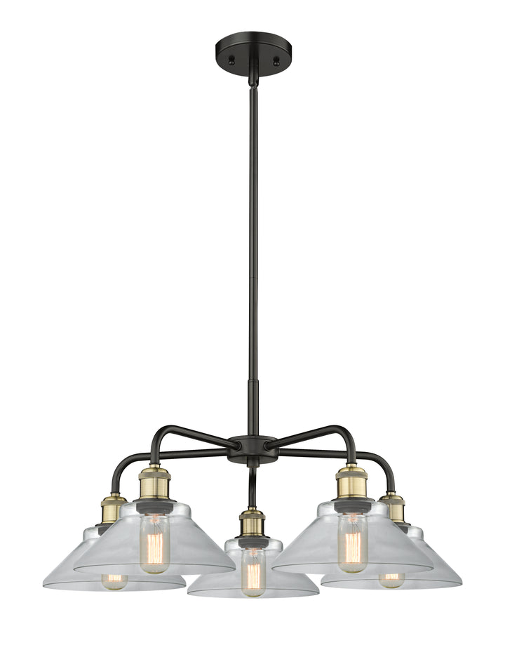 Innovations Lighting Orwell 9" Chandelier - Black Antique Brass Chandeliers Innovations Lighting Clear ; Glass Type: Clear  