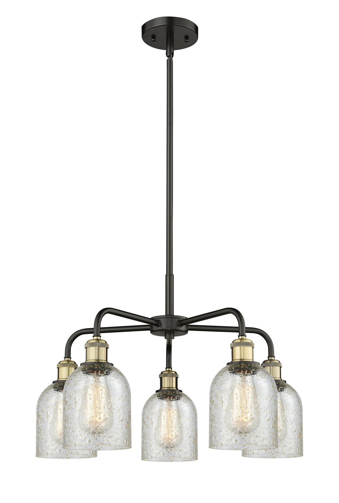 Innovations Lighting Caledonia 5" Chandelier Chandeliers Innovations Lighting Black Antique Brass Mica ; Glass Type: Colorful 