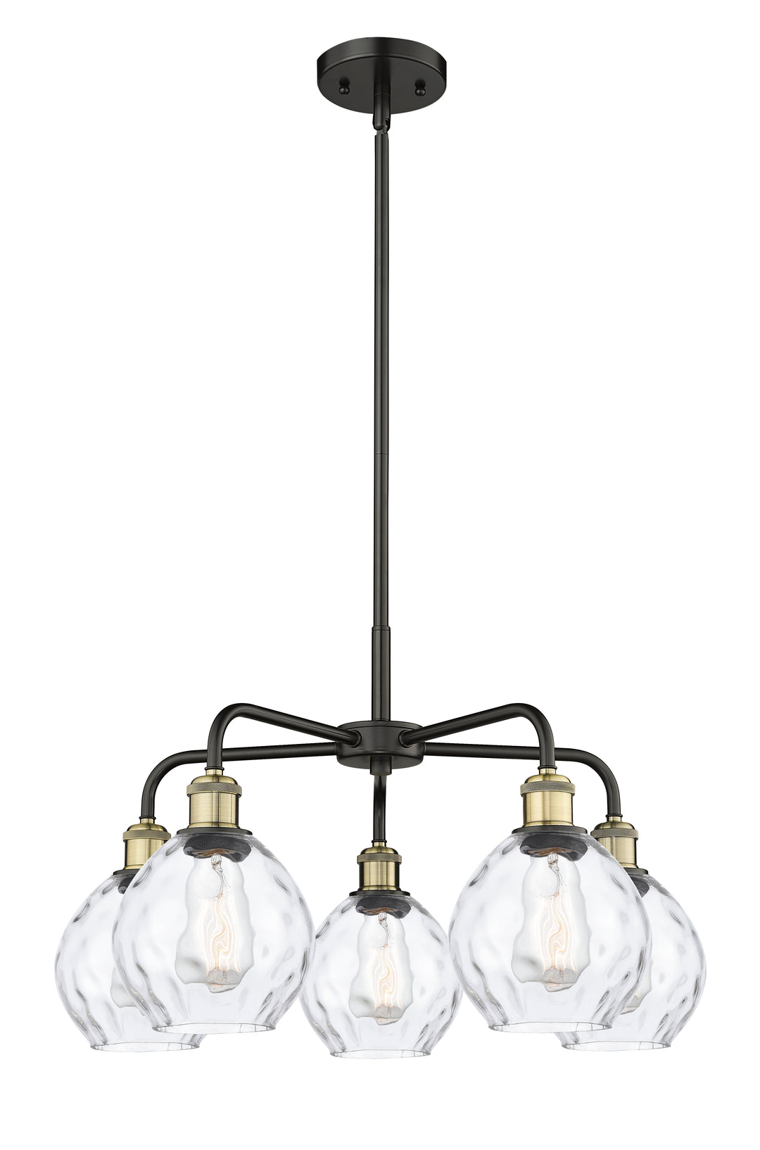 Innovations Lighting Waverly 6" Chandelier - Black Antique Brass Chandeliers Innovations Lighting Clear ; Glass Type: Water  