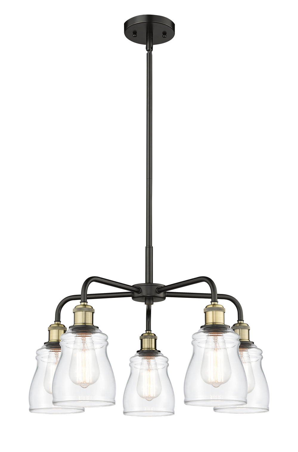 Innovations Lighting Ellery 5" Chandelier - Black Antique Brass