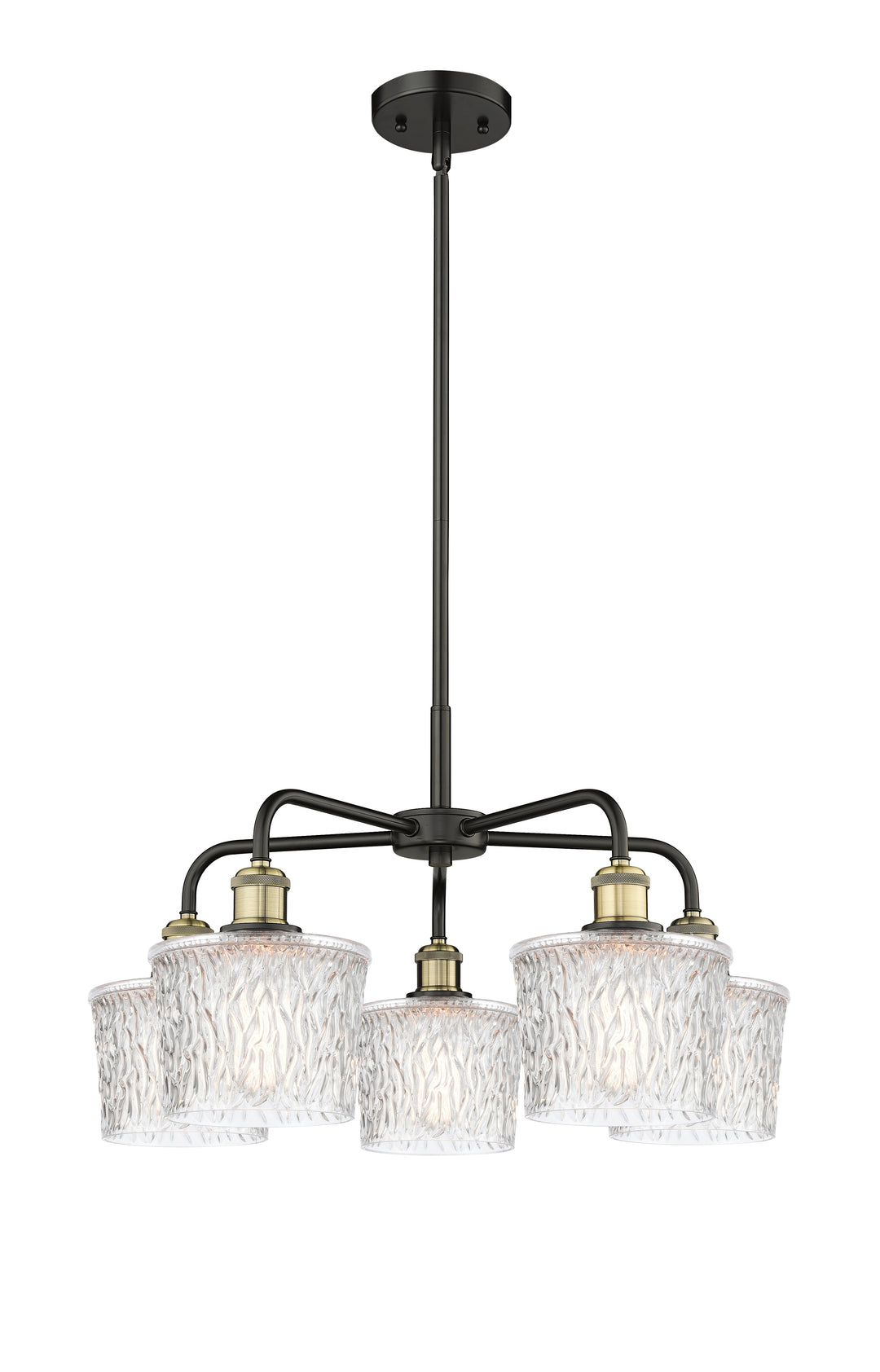 Innovations Lighting Niagara 6.5" Chandelier - Black Antique Brass Chandeliers Innovations Lighting Clear ; Glass Type: Transparent; Textured  