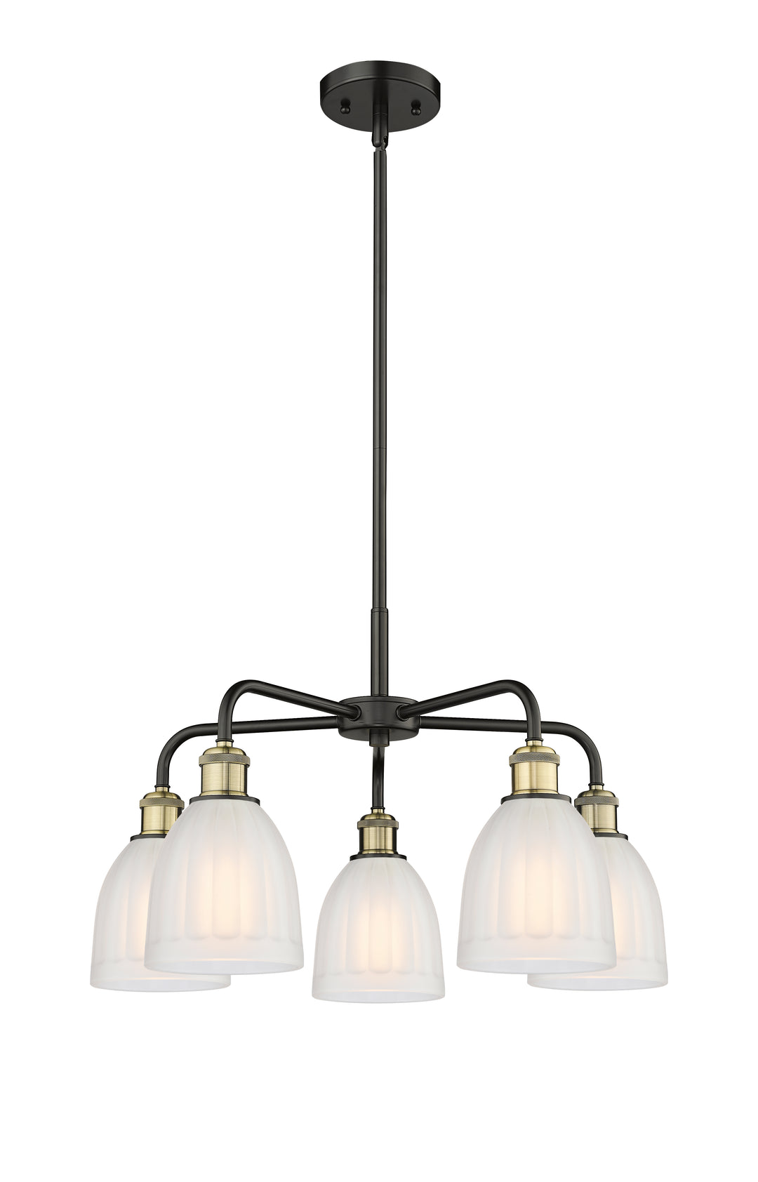 Innovations Lighting Brookfield 6" Chandelier Chandeliers Innovations Lighting Black Antique Brass White ; Glass Type: Frosted; Ribbed 