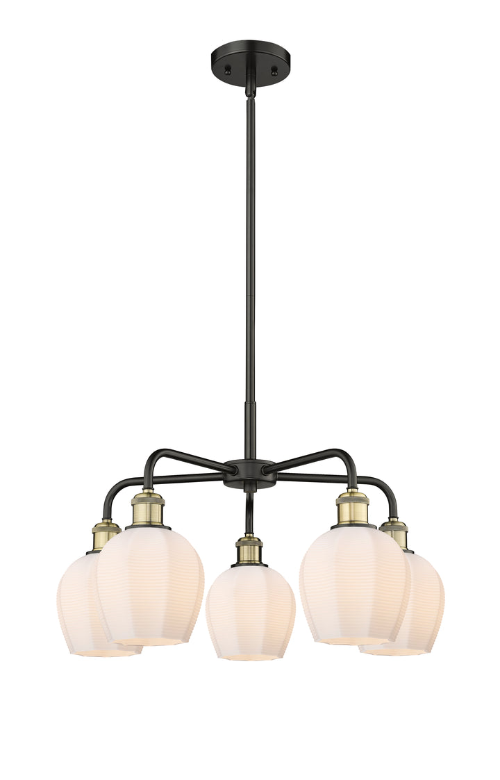 Innovations Lighting Norfolk 6" Chandelier - Black Antique Brass Chandeliers Innovations Lighting Matte White ; Glass Type: Frosted  