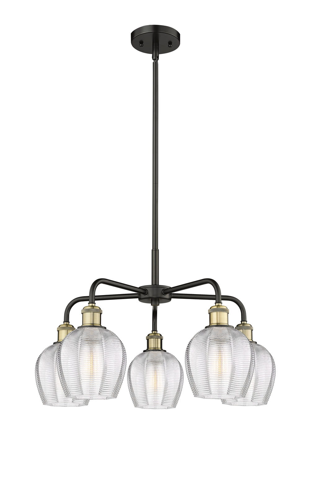 Innovations Lighting Norfolk 6" Chandelier - Black Antique Brass Chandeliers Innovations Lighting Clear ; Glass Type: Clear  