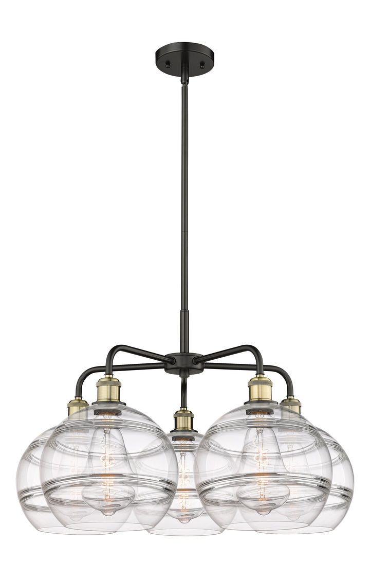 Innovations Lighting Rochester 10" Chandelier - Black Antique Brass Chandeliers Innovations Lighting Clear ; Glass Type: Clear  