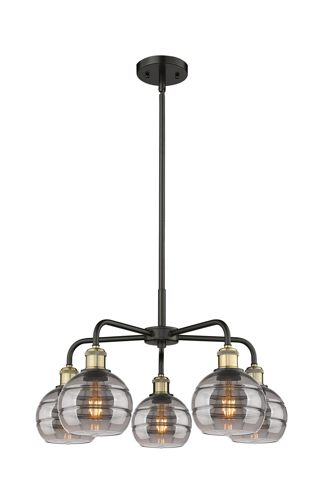 Innovations Lighting Rochester 6" Chandelier - Black Antique Brass