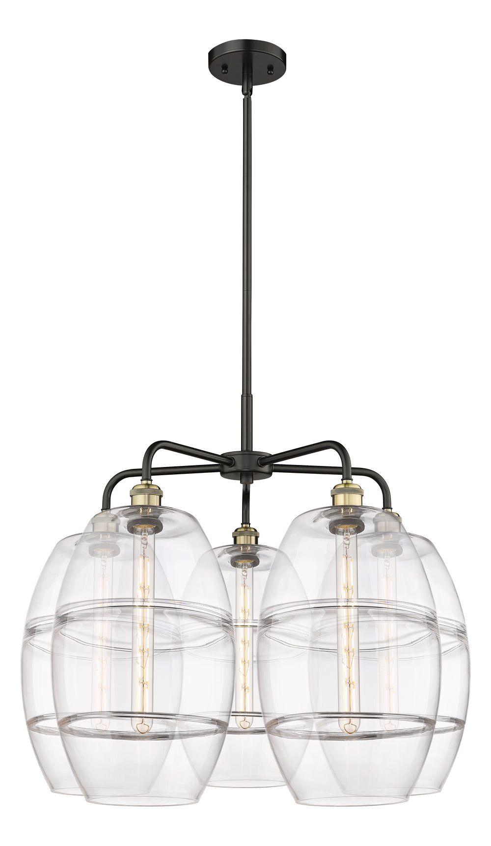 Innovations Lighting Vaz 10" Chandelier - Black Antique Brass Chandeliers Innovations Lighting Clear ; Glass Type: Clear  