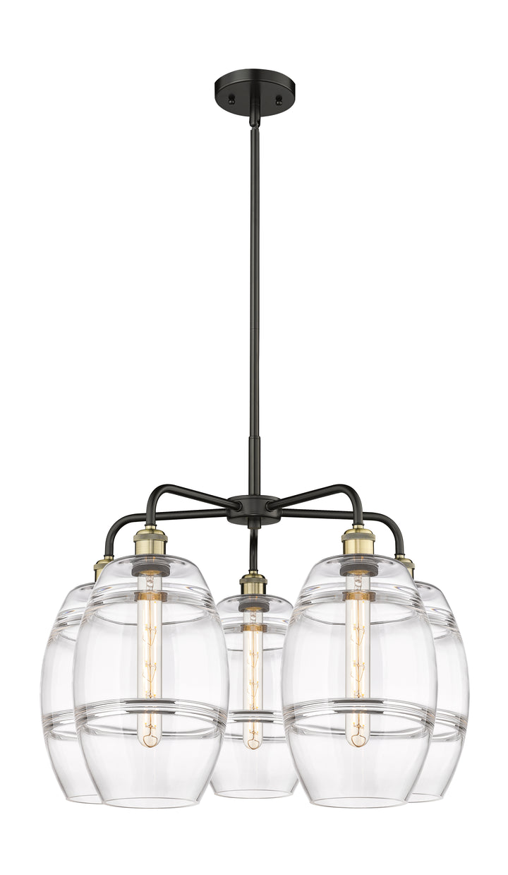 Innovations Lighting Vaz 8" Chandelier - Black Antique Brass Chandeliers Innovations Lighting Clear ; Glass Type: Clear  