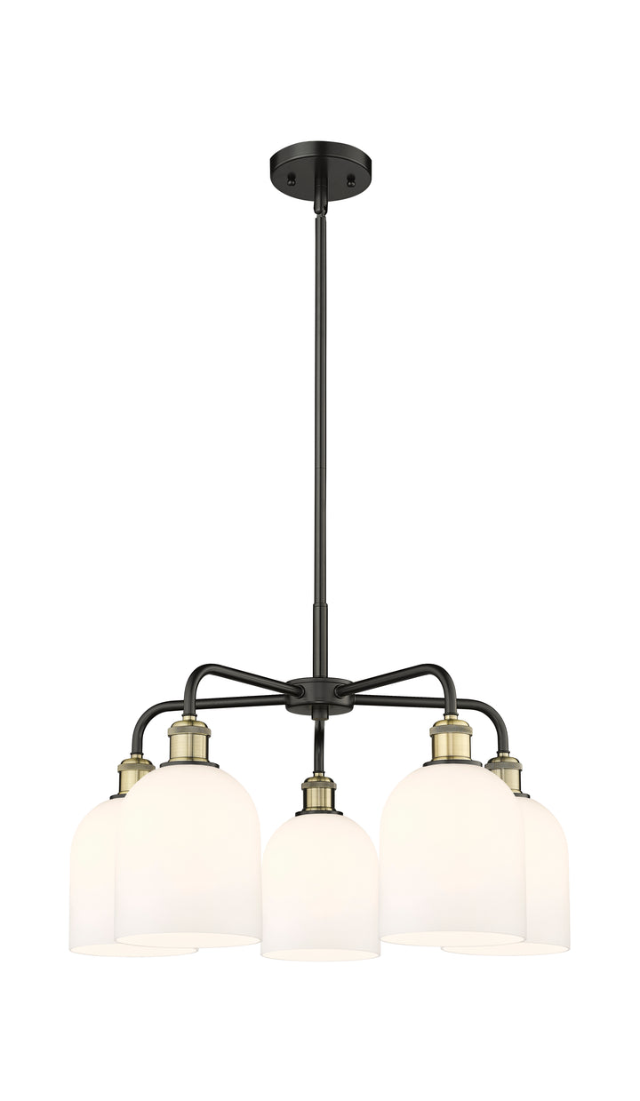 Innovations Lighting Bella 6" Chandelier Chandeliers Innovations Lighting Black Antique Brass White ; Glass Type: White 