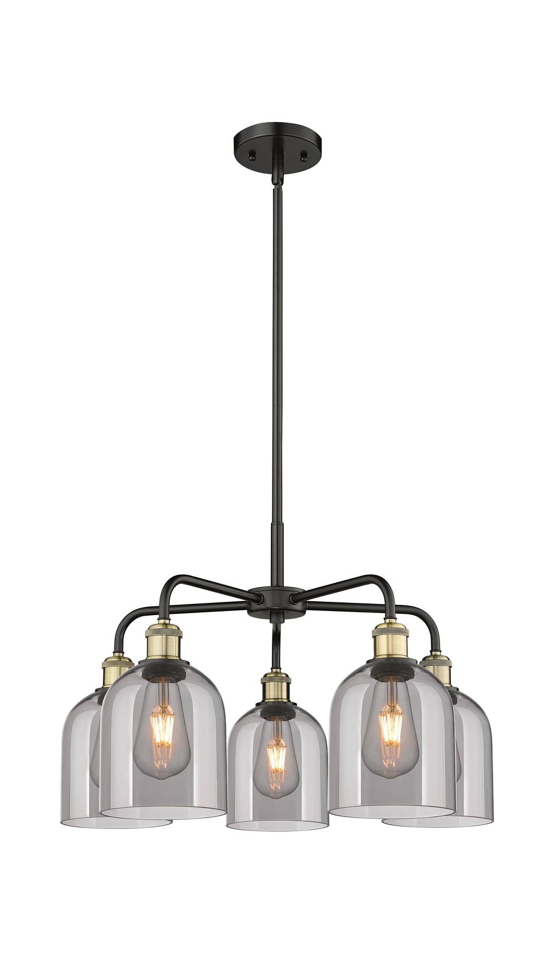 Innovations Lighting Bella 6" Chandelier Chandeliers Innovations Lighting Black Antique Brass Light Smoke ; Glass Type: Smoked 