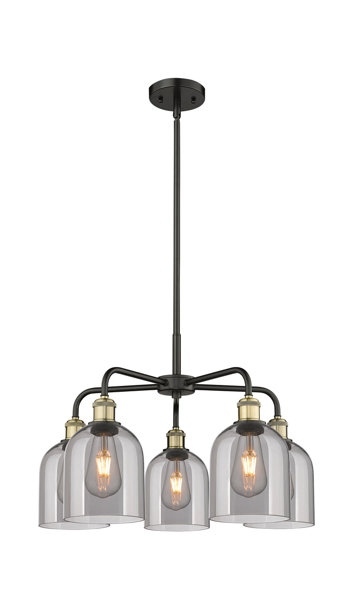 Innovations Lighting Bella 6" Chandelier Chandeliers Innovations Lighting Black Antique Brass Light Smoke ; Glass Type: Smoked 