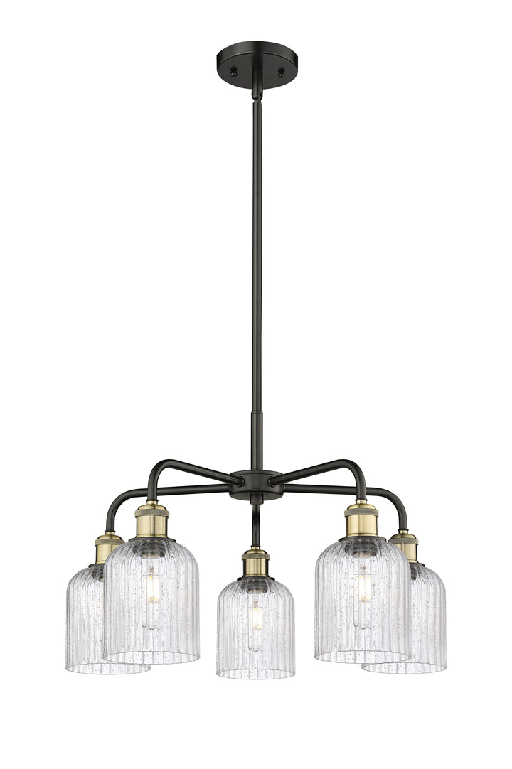 Innovations Lighting Bridal Veil 5" Chandelier Chandeliers Innovations Lighting Black Antique Brass Seedy ; Glass Type: Seedy; Ribbed 