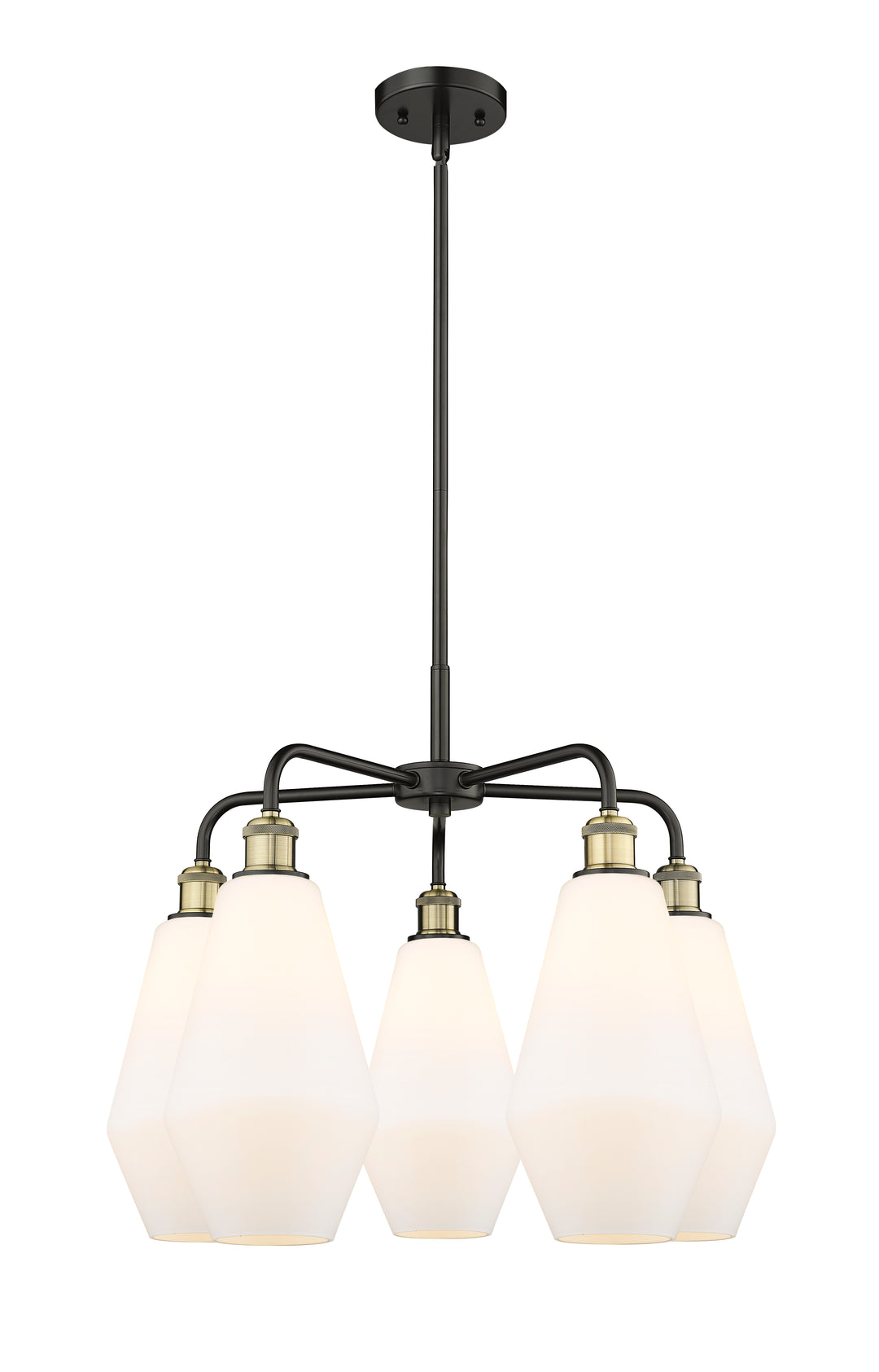 Innovations Lighting Cindyrella 7" Chandelier - Black Antique Brass Chandeliers Innovations Lighting Cased Matte White ; Glass Type: White  