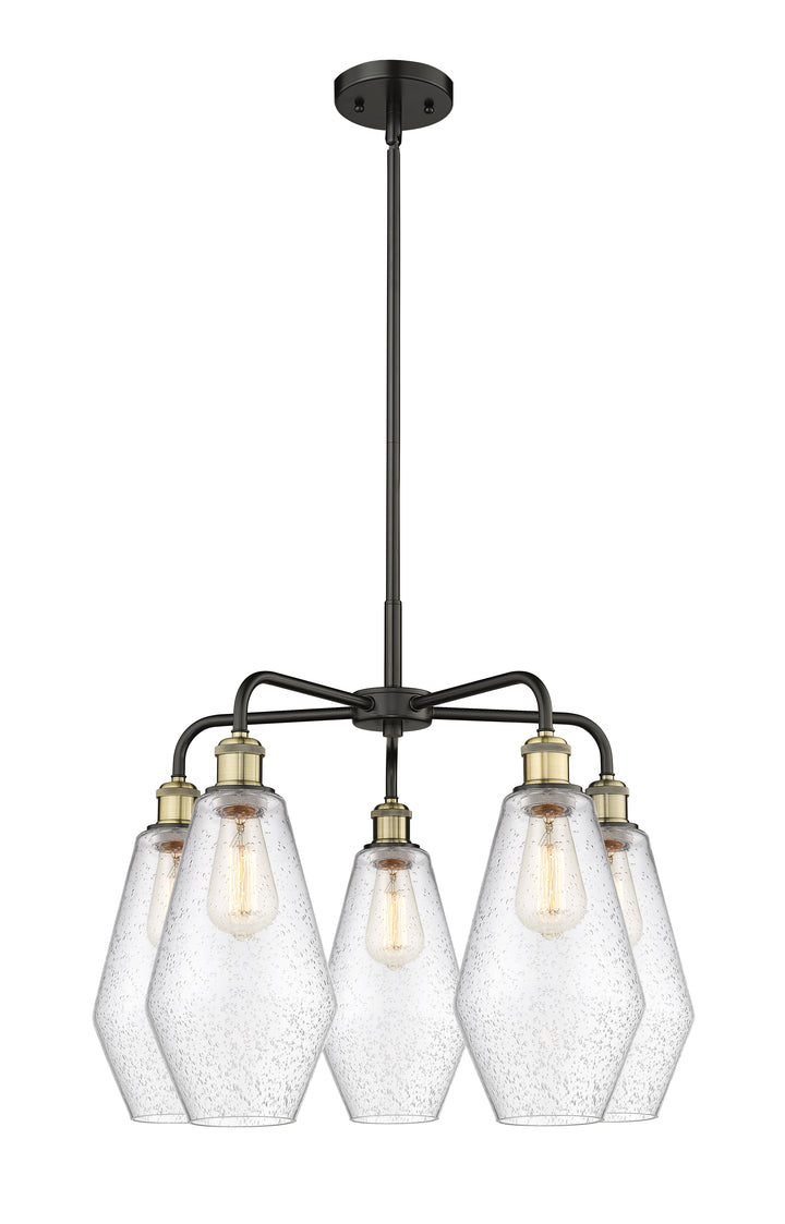 Innovations Lighting Cindyrella 7" Chandelier - Black Antique Brass Chandeliers Innovations Lighting Seedy ; Glass Type: Seeded  