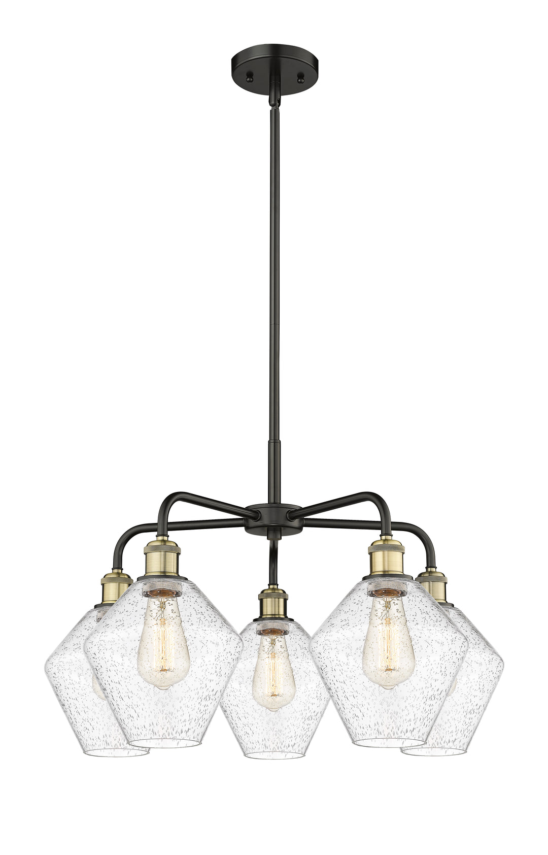 Innovations Lighting Cindyrella 8" Chandelier - Black Antique Brass Chandeliers Innovations Lighting Seedy ; Glass Type: Seeded  