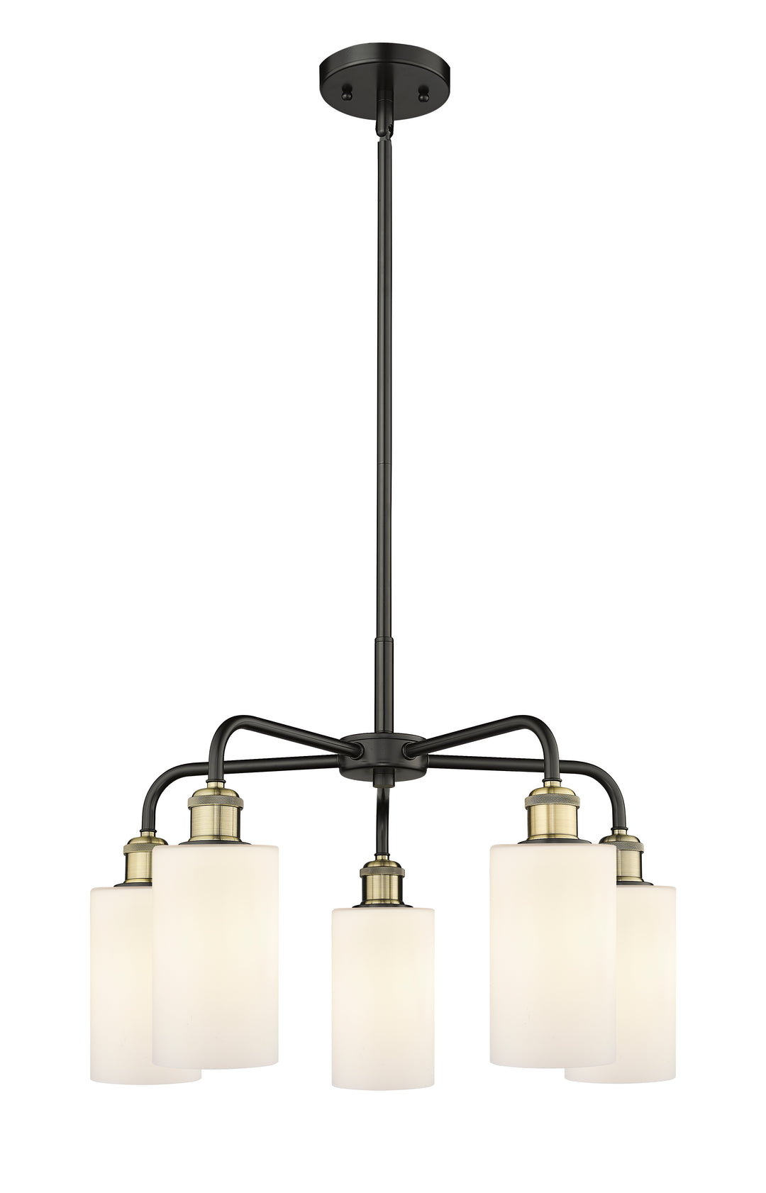 Innovations Lighting Clymer 4" Chandelier - Black Antique Brass Chandeliers Innovations Lighting Matte White ; Glass Type: White  