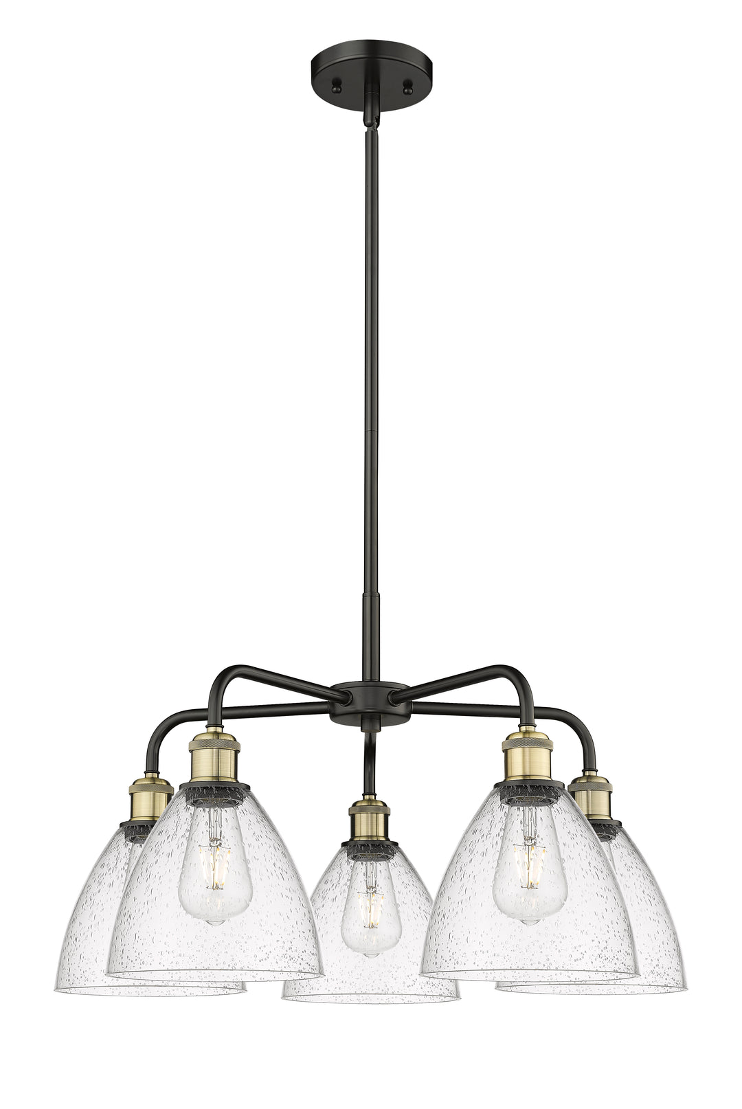 Innovations Lighting Bristol 7.5" Chandelier - Black Antique Brass Chandeliers Innovations Lighting Seedy ; Glass Type: Seeded  