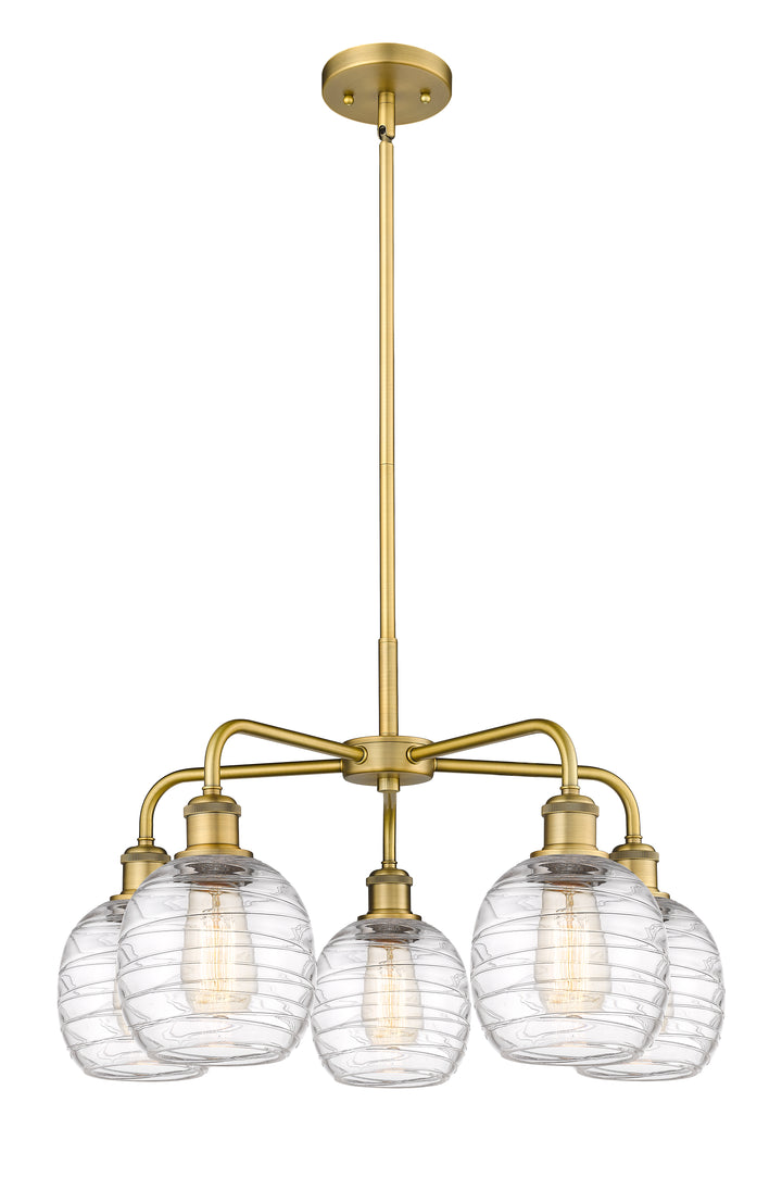 Innovations Lighting Belfast 6" Chandelier Chandeliers Innovations Lighting Brushed Brass Deco Swirl ; Glass Type: Clear 