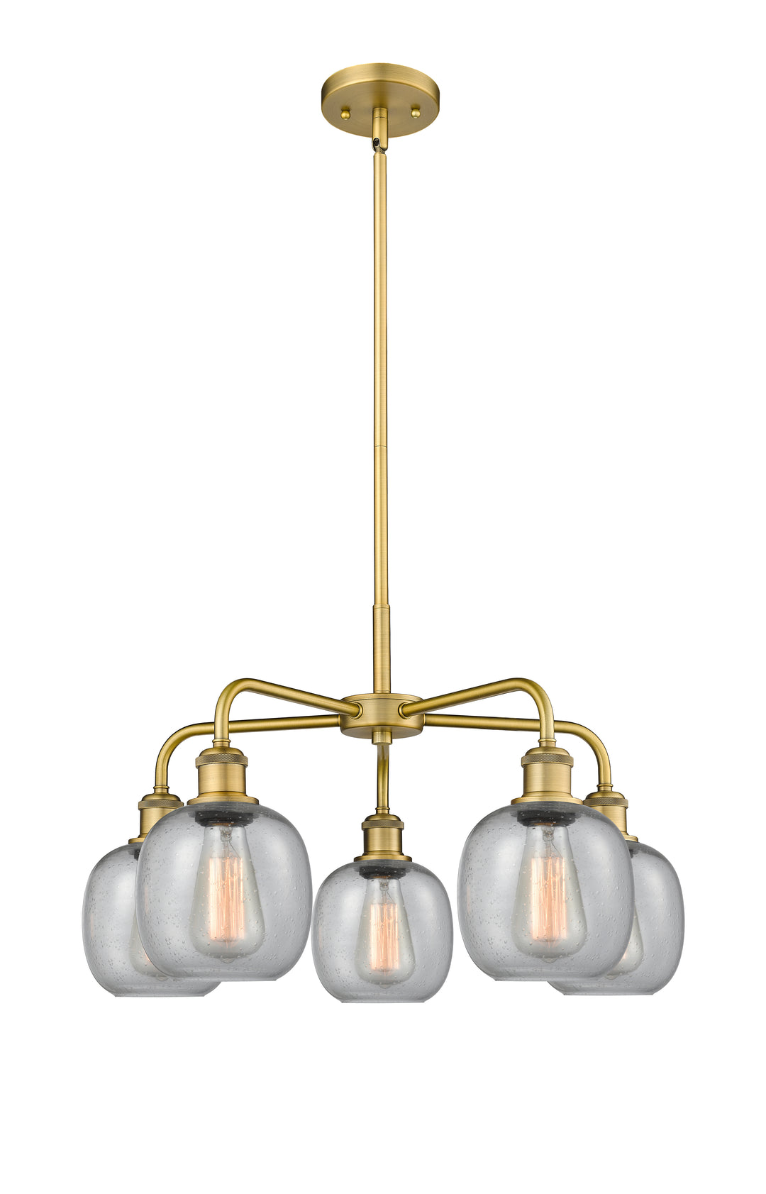 Innovations Lighting Belfast 6" Chandelier Chandeliers Innovations Lighting Brushed Brass Seedy ; Glass Type: Seeded 