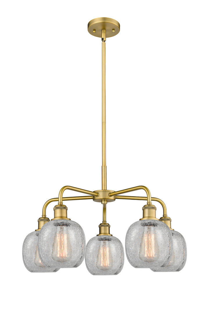 Innovations Lighting Belfast 6" Chandelier Chandeliers Innovations Lighting Brushed Brass Clear Crackle ; Glass Type: Crackled 