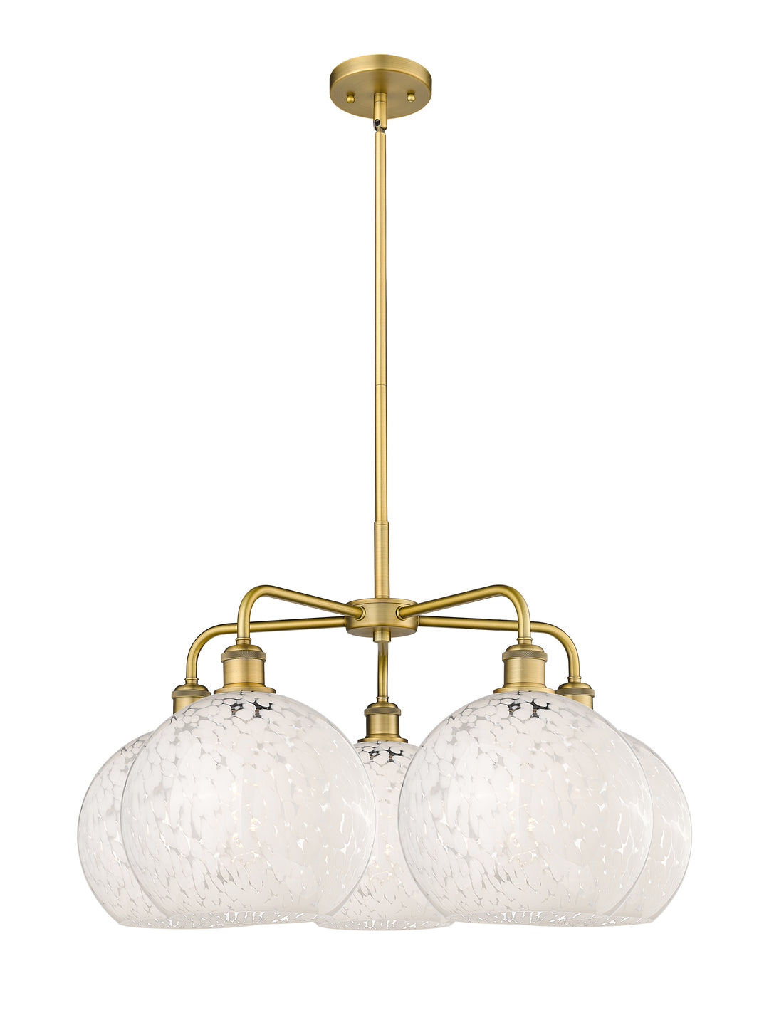 Innovations Lighting White Mouchette 10" Chandelier - Brushed Brass Chandeliers Innovations Lighting White Mouchette ; Glass Type: White  