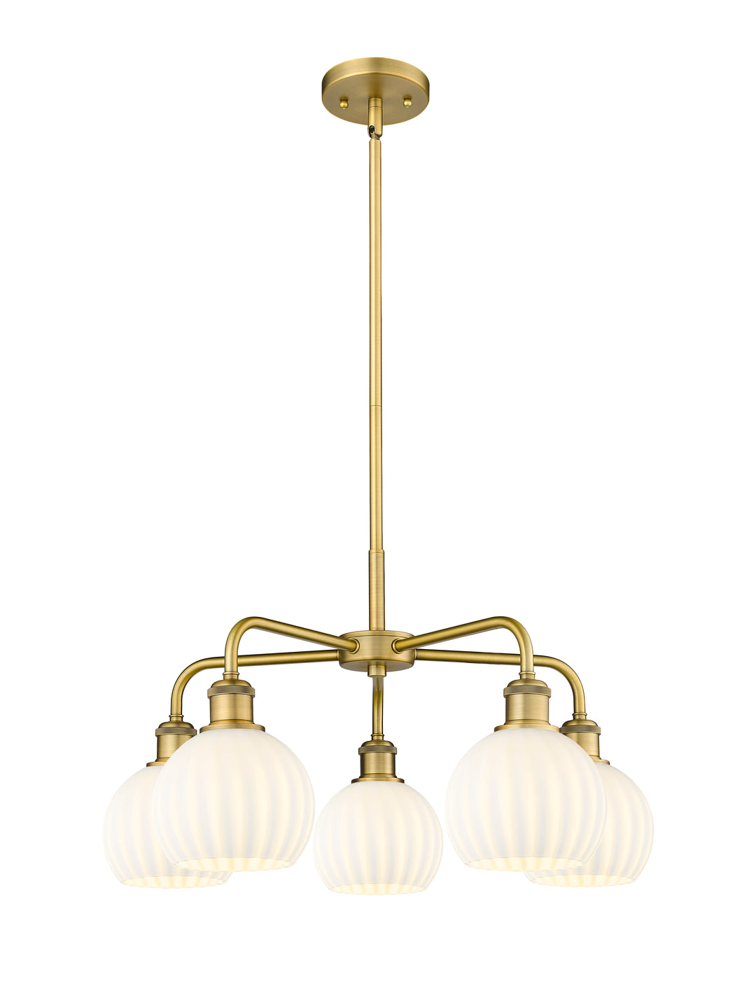 Innovations Lighting White Venetian 6" Chandelier - Brushed Brass