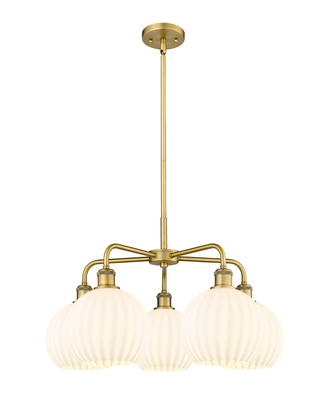 Innovations Lighting White Venetian 8" Chandelier - Brushed Brass Chandeliers Innovations Lighting White Venetian ; Glass Type: White  