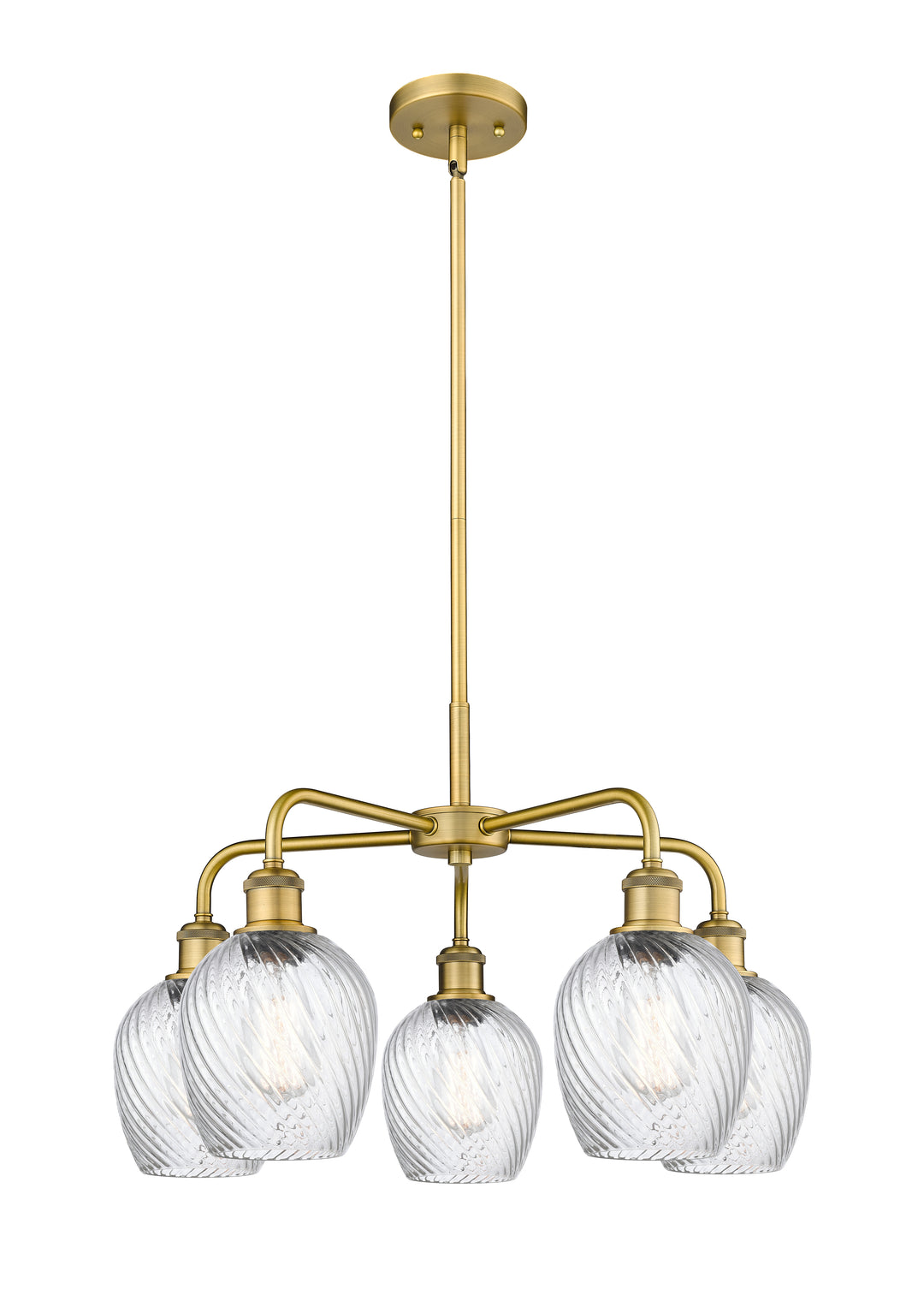 Innovations Lighting Salina 6" Chandelier - Brushed Brass Chandeliers Innovations Lighting Clear Spiral Fluted ; Glass Type: Transparent  