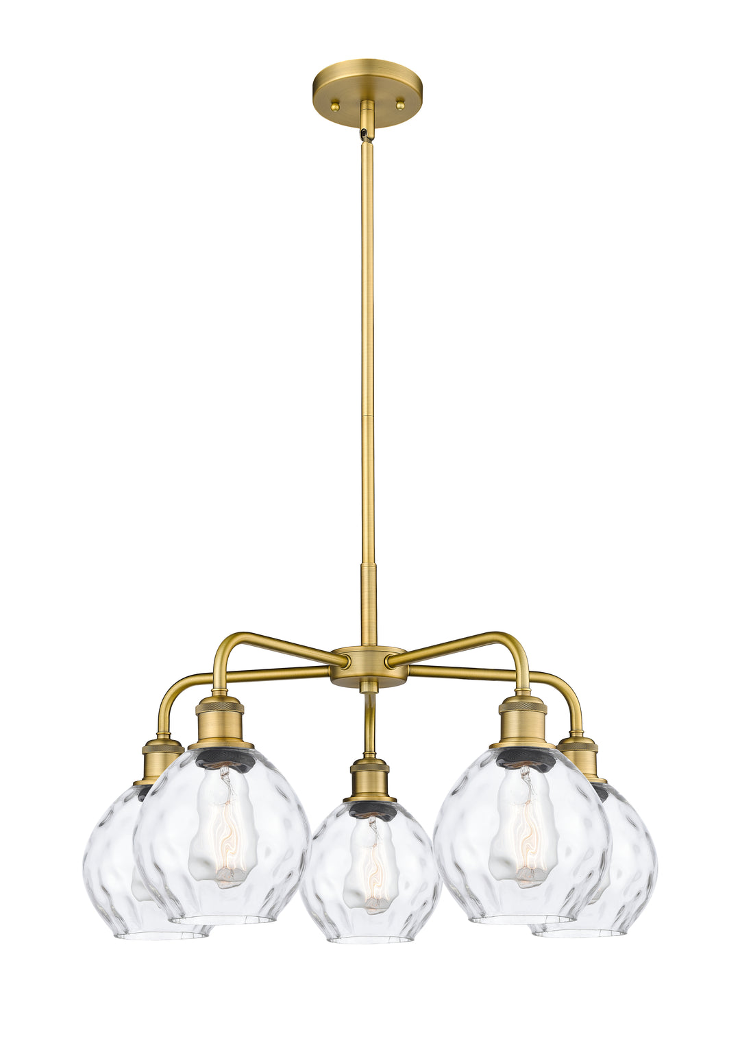 Innovations Lighting Waverly 6" Chandelier - Brushed Brass Chandeliers Innovations Lighting Clear ; Glass Type: Water  