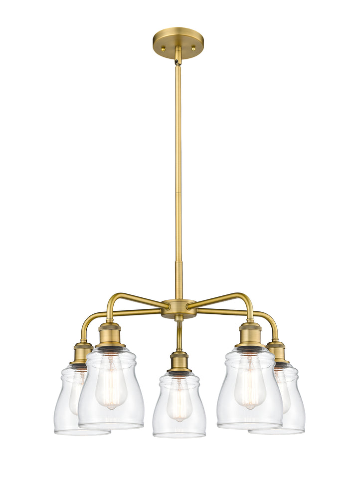 Innovations Lighting Ellery 5" Chandelier - Brushed Brass Chandeliers Innovations Lighting Clear ; Glass Type: Clear  