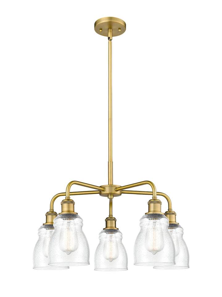 Innovations Lighting Ellery 5" Chandelier - Brushed Brass Chandeliers Innovations Lighting Seedy ; Glass Type: Seeded  