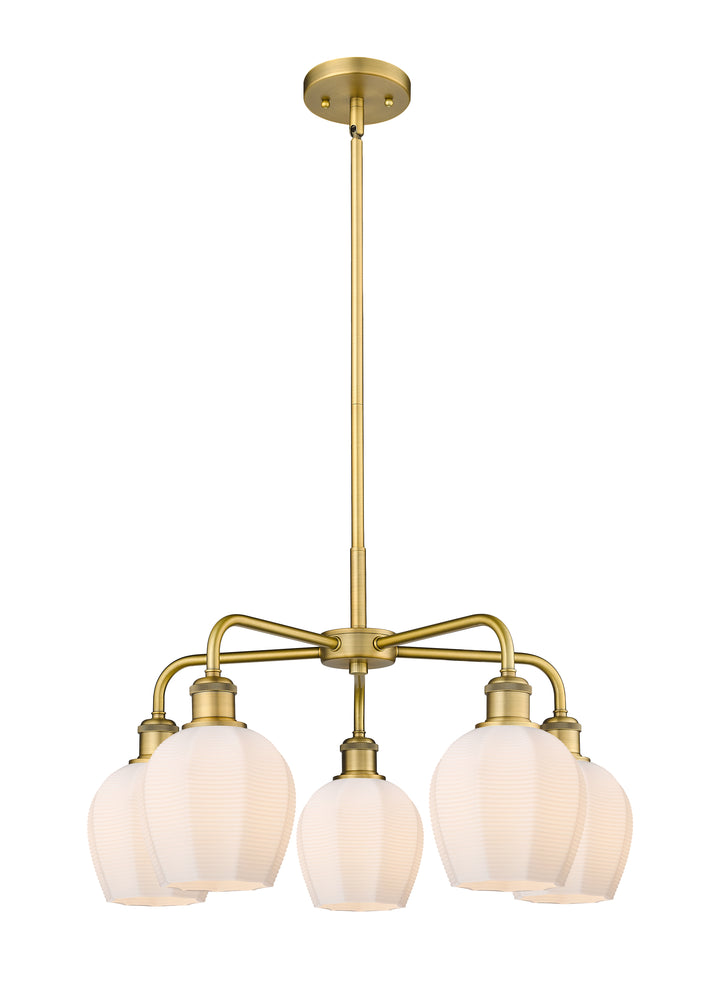 Innovations Lighting Norfolk 6" Chandelier - Brushed Brass Chandeliers Innovations Lighting Matte White ; Glass Type: Frosted  