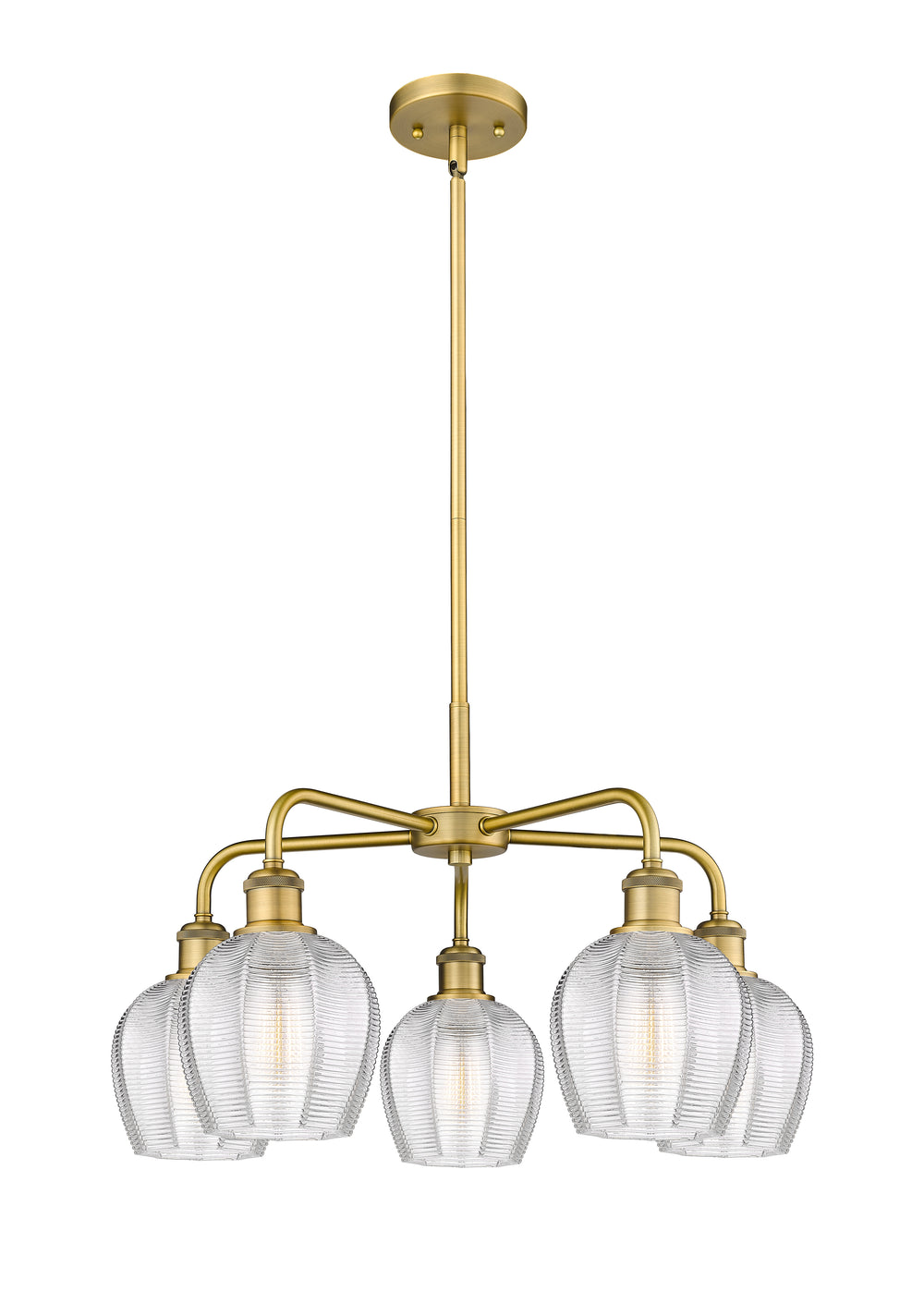 Innovations Lighting Norfolk 6" Chandelier - Brushed Brass Chandeliers Innovations Lighting Clear ; Glass Type: Clear  