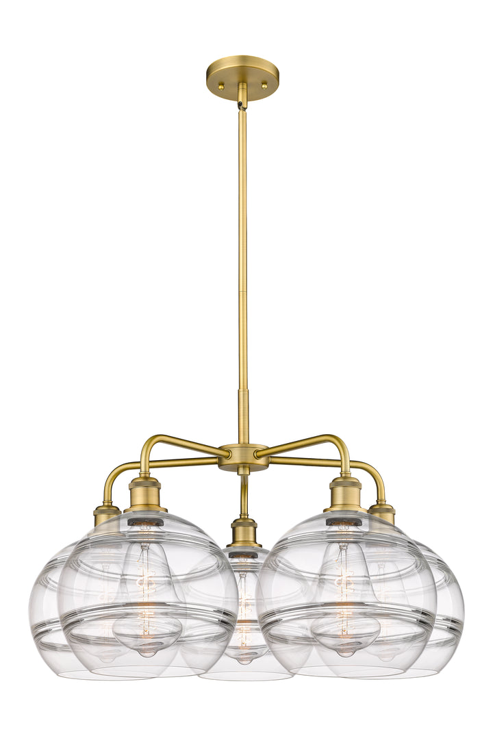 Innovations Lighting Rochester 10" Chandelier - Brushed Brass Chandeliers Innovations Lighting Clear ; Glass Type: Clear  