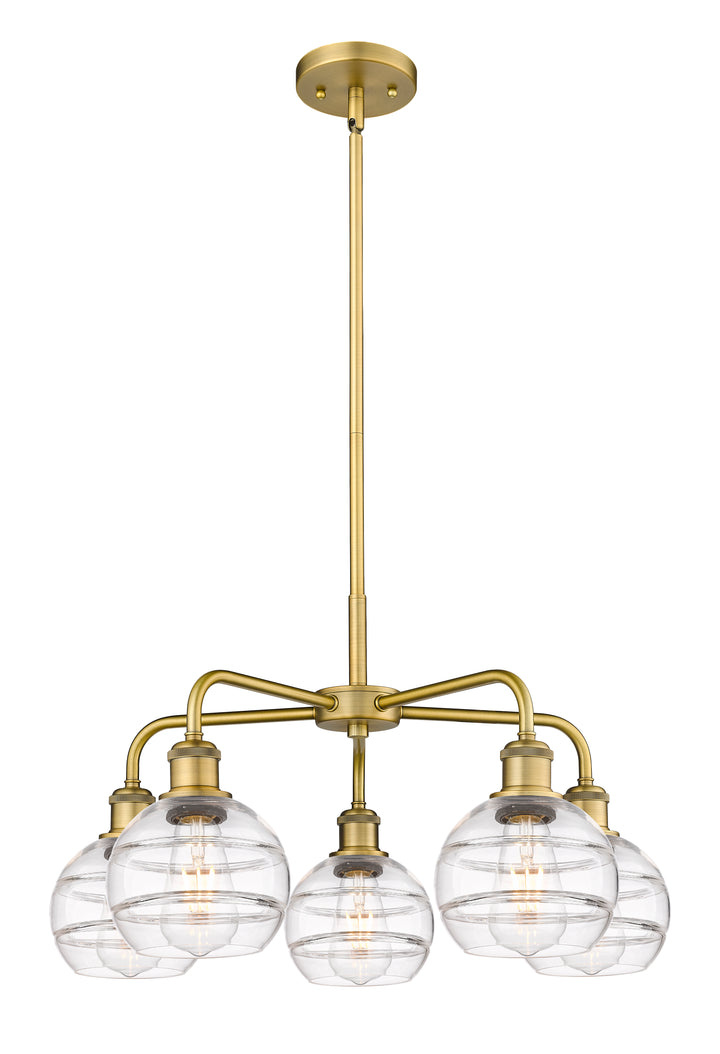 Innovations Lighting Rochester 6" Chandelier - Brushed Brass Chandeliers Innovations Lighting Clear ; Glass Type: Clear  