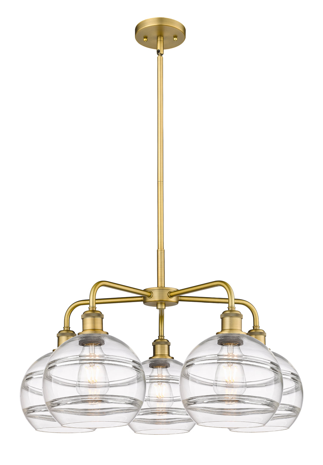 Innovations Lighting Rochester 8" Chandelier - Brushed Brass Chandeliers Innovations Lighting Clear ; Glass Type: Clear  