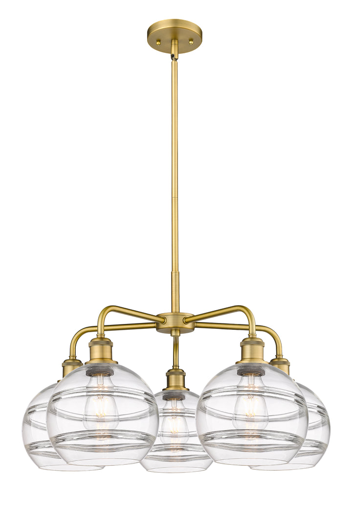 Innovations Lighting Rochester 8" Chandelier - Brushed Brass Chandeliers Innovations Lighting Clear ; Glass Type: Clear  