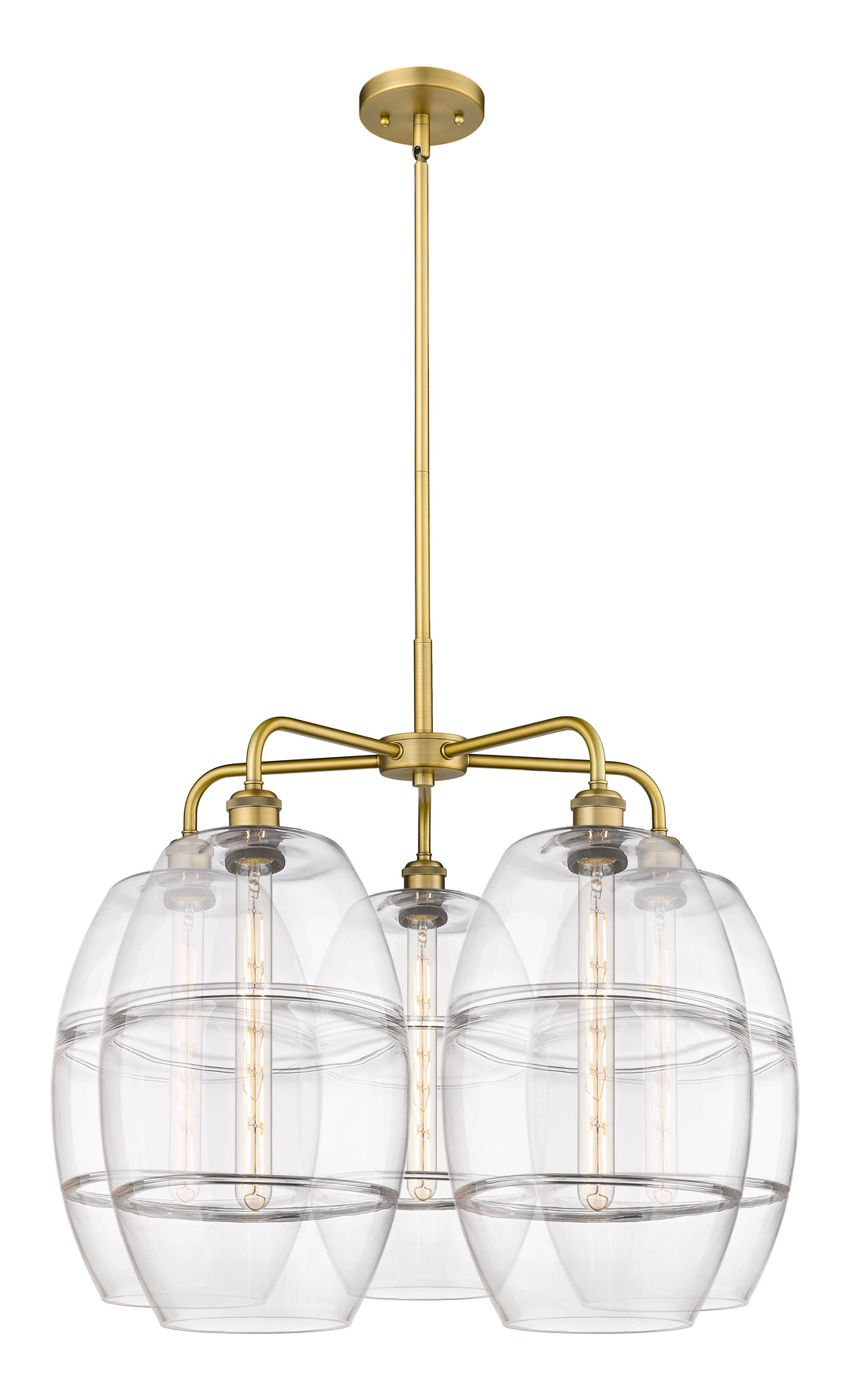 Innovations Lighting Vaz 10" Chandelier - Brushed Brass Chandeliers Innovations Lighting Clear ; Glass Type: Clear  