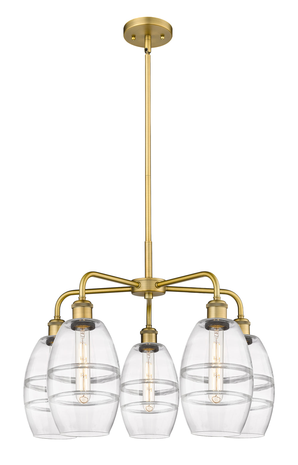 Innovations Lighting Vaz 6" Chandelier - Brushed Brass Chandeliers Innovations Lighting Clear ; Glass Type: Clear  