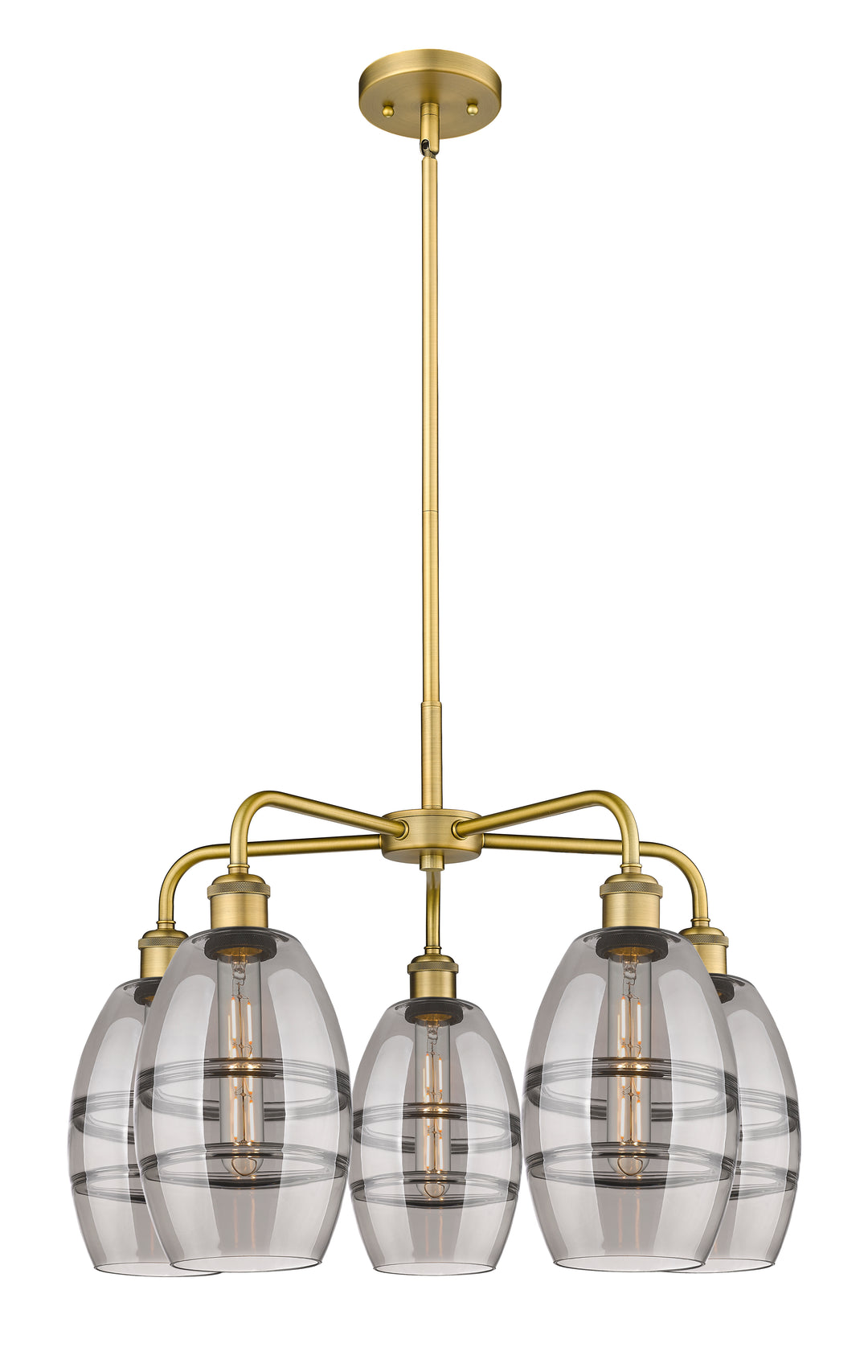 Innovations Lighting Vaz 6" Chandelier - Brushed Brass Chandeliers Innovations Lighting Light Smoke ; Glass Type: Smoked  