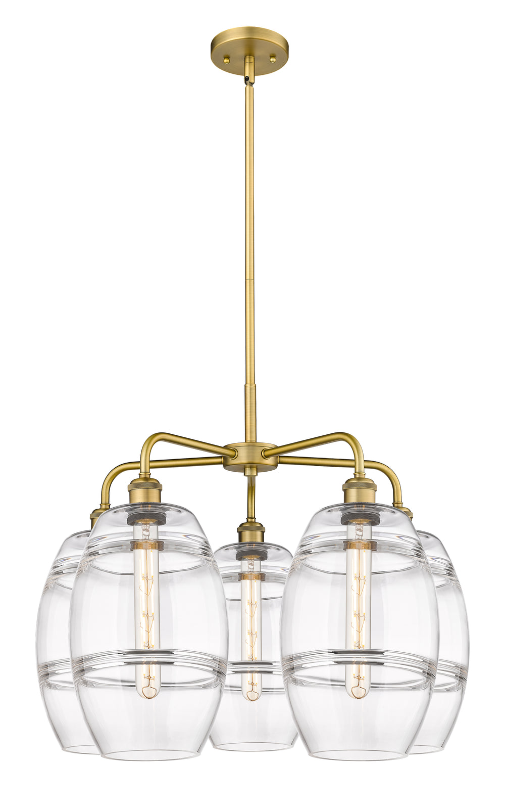 Innovations Lighting Vaz 8" Chandelier - Brushed Brass Chandeliers Innovations Lighting Clear ; Glass Type: Clear  