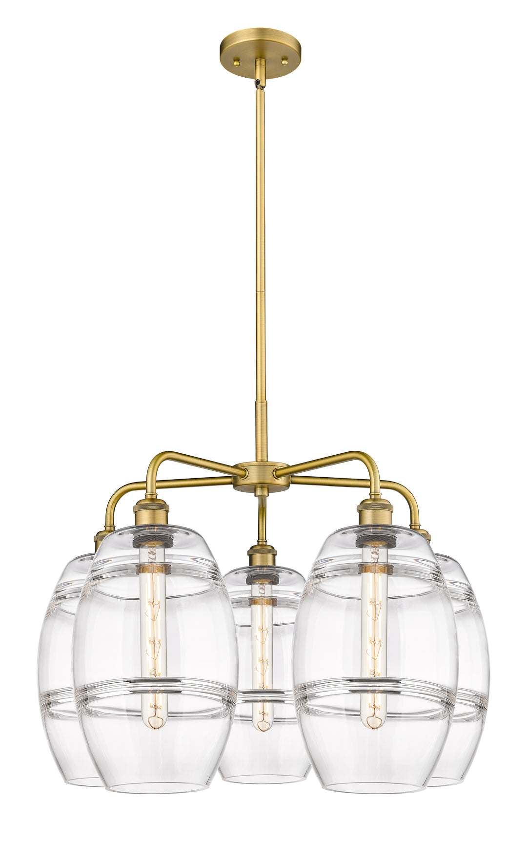 Innovations Lighting Vaz 8" Chandelier - Brushed Brass Chandeliers Innovations Lighting Clear ; Glass Type: Clear  