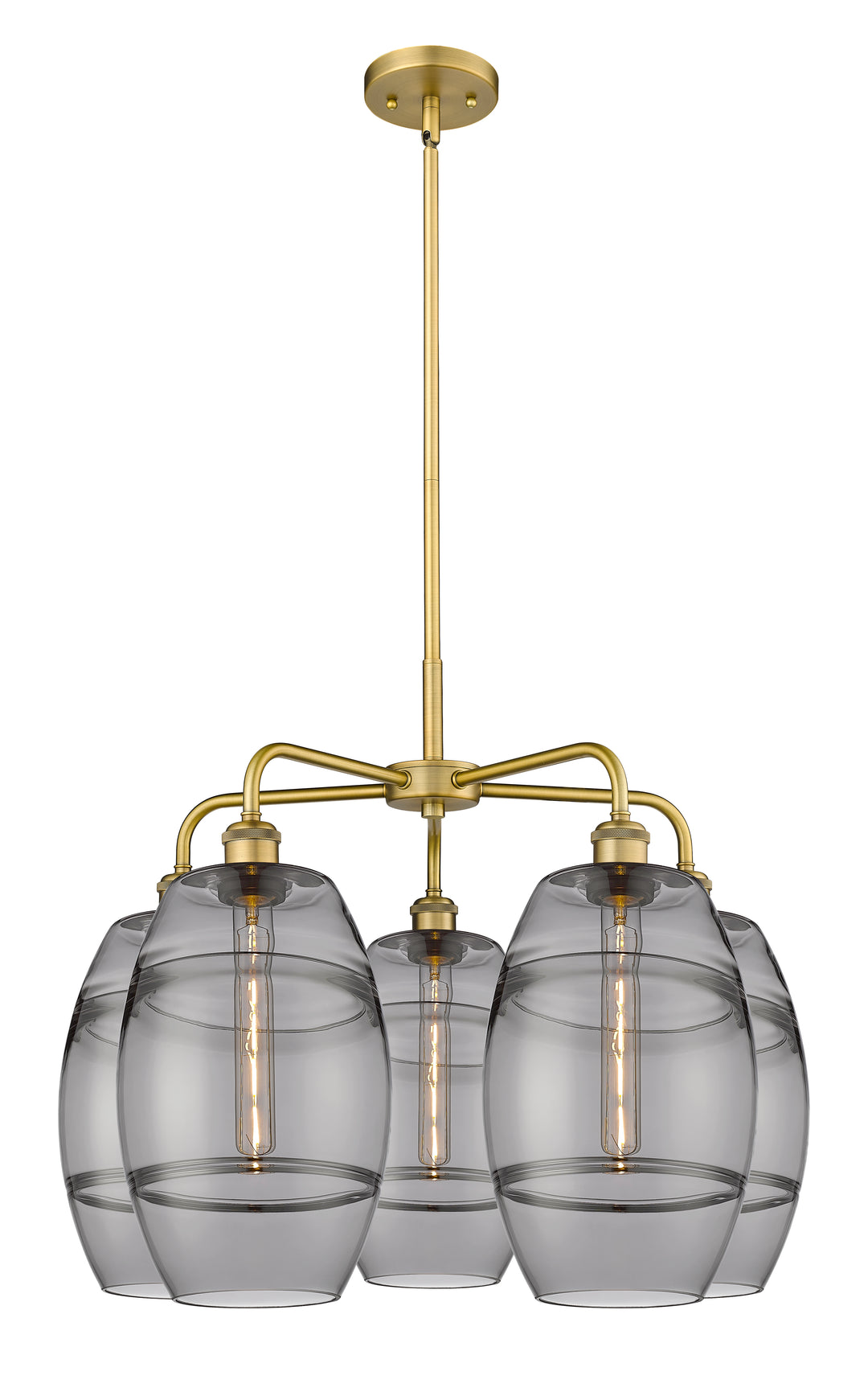 Innovations Lighting Vaz 8" Chandelier - Brushed Brass Chandeliers Innovations Lighting Light Smoke ; Glass Type: Smoked  