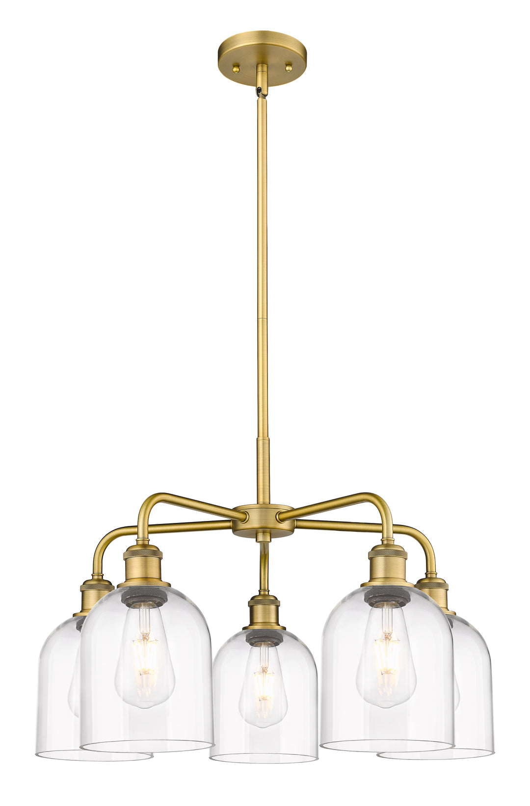 Innovations Lighting Bella 6" Chandelier Chandeliers Innovations Lighting Brushed Brass Clear ; Glass Type: Clear 