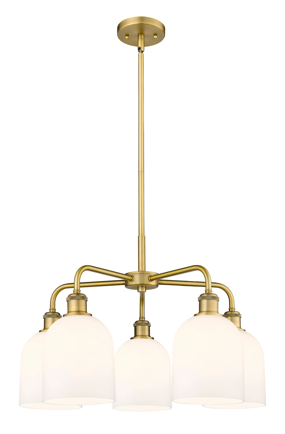 Innovations Lighting Bella 6" Chandelier Chandeliers Innovations Lighting Brushed Brass White ; Glass Type: White 