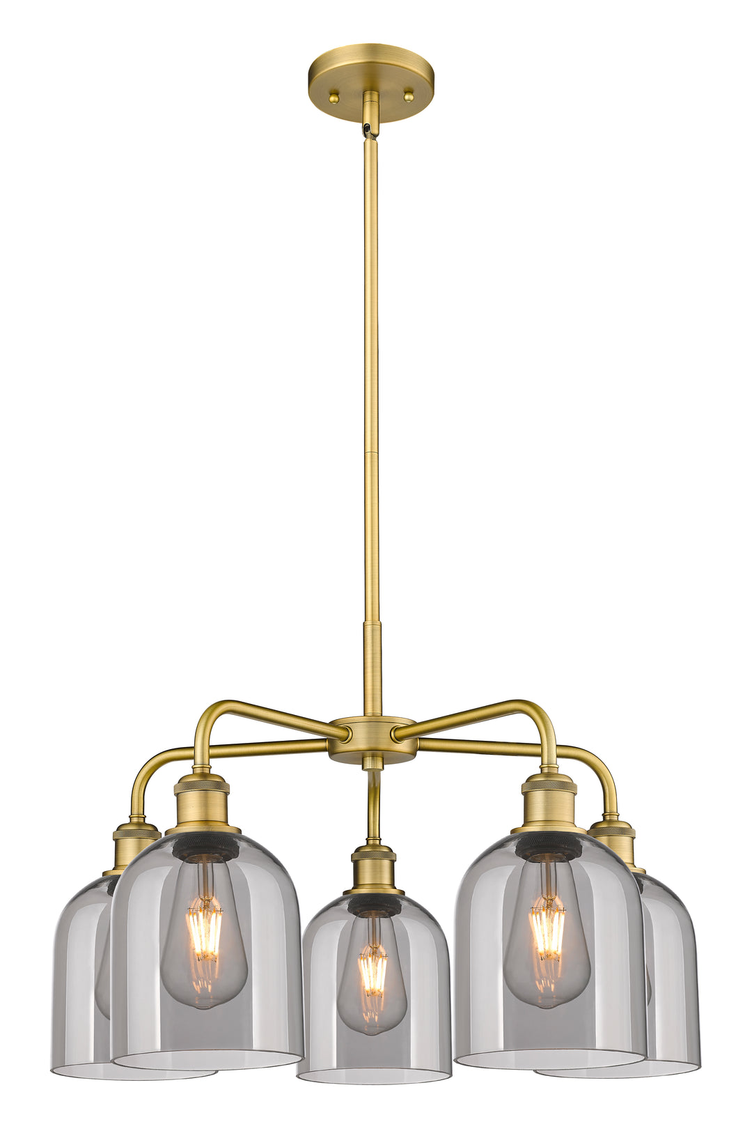 Innovations Lighting Bella 6" Chandelier Chandeliers Innovations Lighting Brushed Brass Light Smoke ; Glass Type: Smoked 