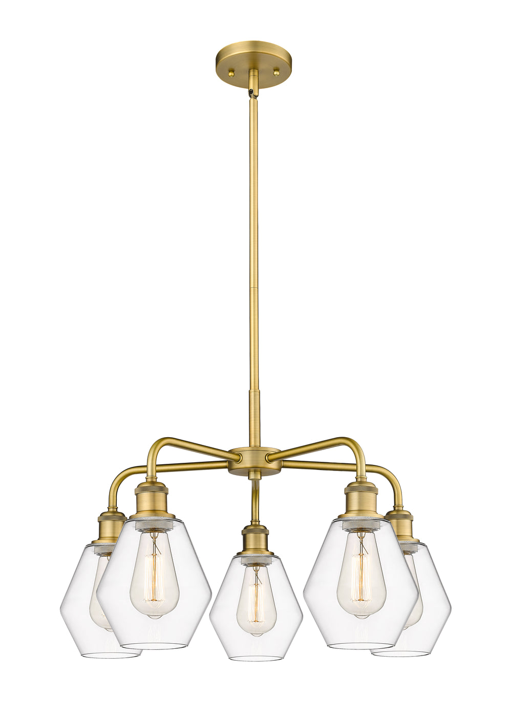 Innovations Lighting Cindyrella 6" Chandelier - Brushed Brass Chandeliers Innovations Lighting Clear ; Glass Type: Clear  